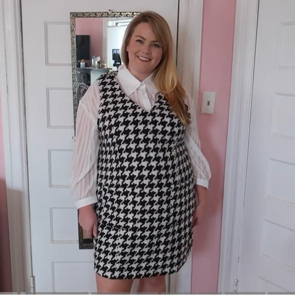 Houndstooth Black and White Dress